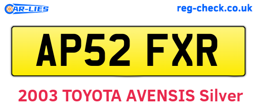 AP52FXR are the vehicle registration plates.