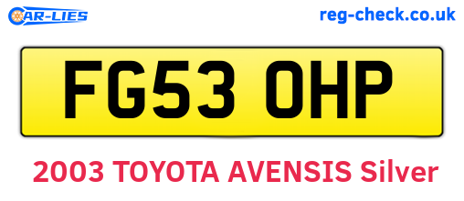 FG53OHP are the vehicle registration plates.