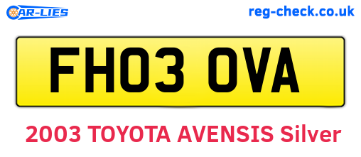 FH03OVA are the vehicle registration plates.