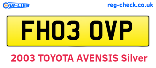 FH03OVP are the vehicle registration plates.