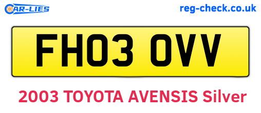 FH03OVV are the vehicle registration plates.