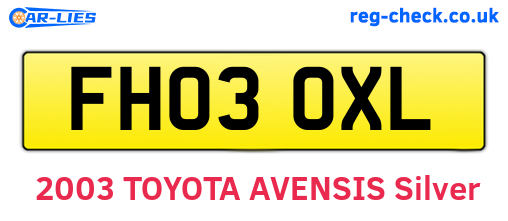 FH03OXL are the vehicle registration plates.