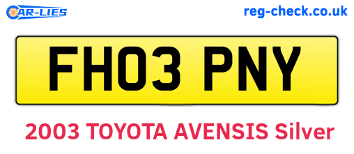 FH03PNY are the vehicle registration plates.