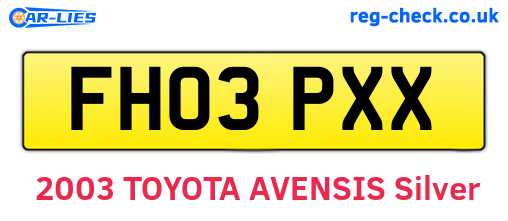 FH03PXX are the vehicle registration plates.