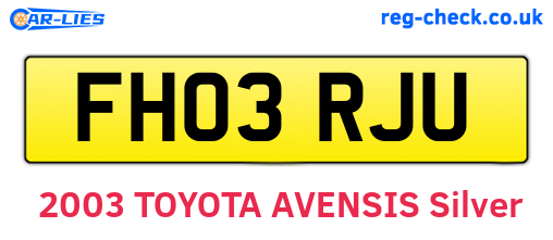 FH03RJU are the vehicle registration plates.