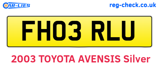 FH03RLU are the vehicle registration plates.