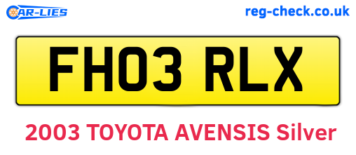 FH03RLX are the vehicle registration plates.