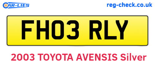 FH03RLY are the vehicle registration plates.