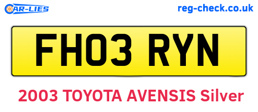 FH03RYN are the vehicle registration plates.