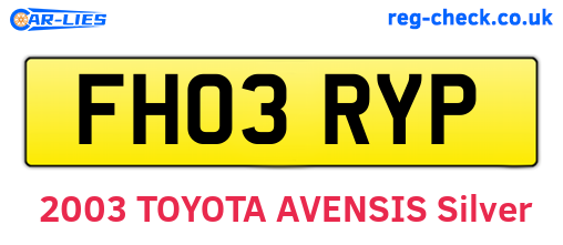 FH03RYP are the vehicle registration plates.
