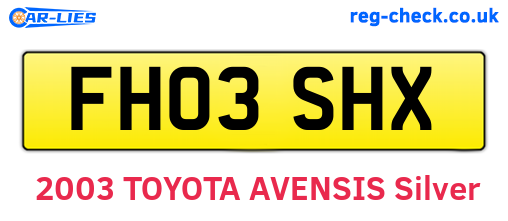FH03SHX are the vehicle registration plates.