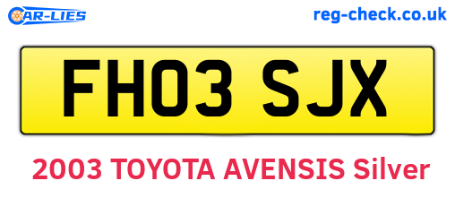 FH03SJX are the vehicle registration plates.