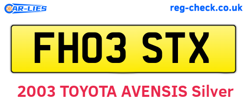FH03STX are the vehicle registration plates.