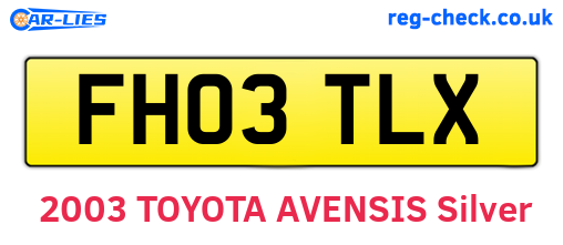 FH03TLX are the vehicle registration plates.