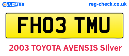 FH03TMU are the vehicle registration plates.