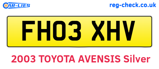 FH03XHV are the vehicle registration plates.
