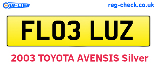 FL03LUZ are the vehicle registration plates.