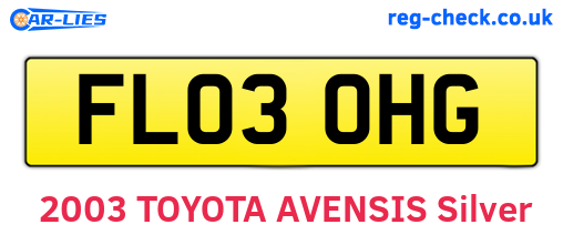 FL03OHG are the vehicle registration plates.
