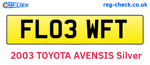 FL03WFT are the vehicle registration plates.