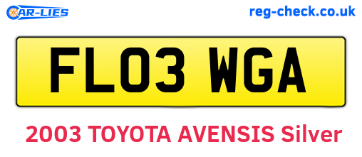 FL03WGA are the vehicle registration plates.