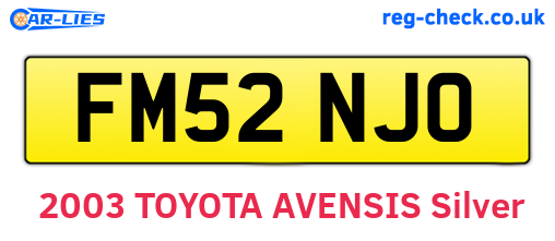 FM52NJO are the vehicle registration plates.