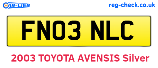 FN03NLC are the vehicle registration plates.