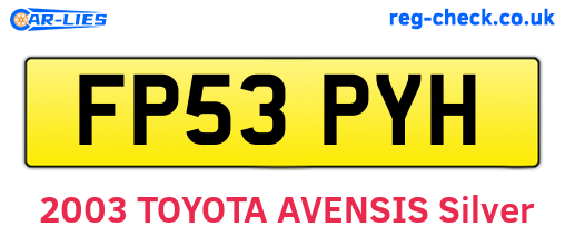 FP53PYH are the vehicle registration plates.