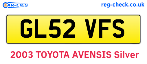 GL52VFS are the vehicle registration plates.