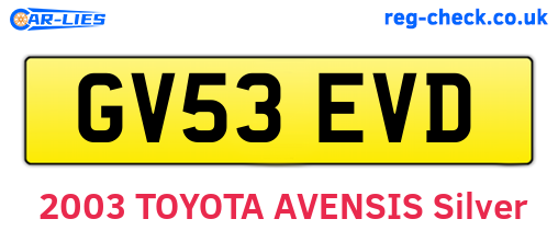 GV53EVD are the vehicle registration plates.
