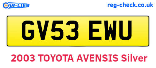 GV53EWU are the vehicle registration plates.