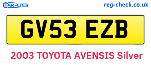 GV53EZB are the vehicle registration plates.