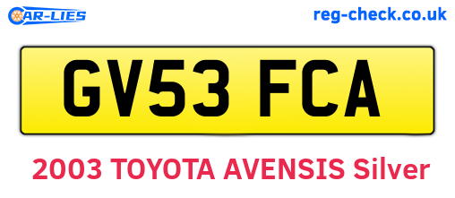 GV53FCA are the vehicle registration plates.