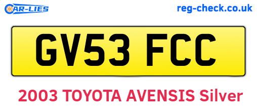 GV53FCC are the vehicle registration plates.