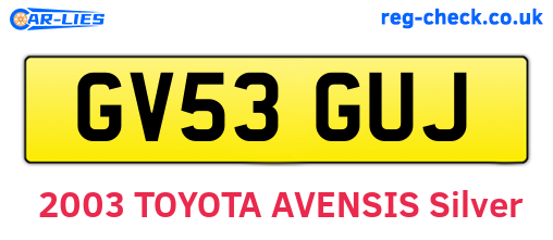 GV53GUJ are the vehicle registration plates.