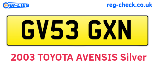 GV53GXN are the vehicle registration plates.