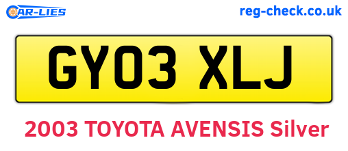 GY03XLJ are the vehicle registration plates.