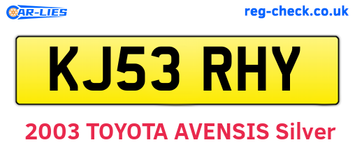 KJ53RHY are the vehicle registration plates.