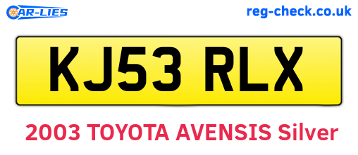 KJ53RLX are the vehicle registration plates.