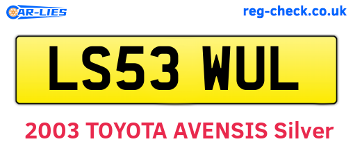 LS53WUL are the vehicle registration plates.