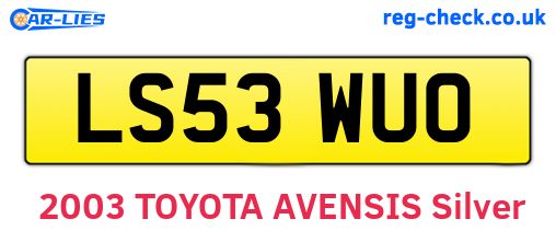 LS53WUO are the vehicle registration plates.