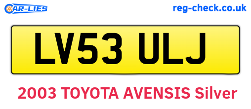 LV53ULJ are the vehicle registration plates.
