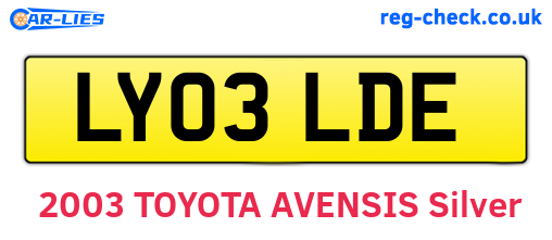 LY03LDE are the vehicle registration plates.