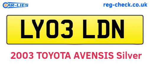 LY03LDN are the vehicle registration plates.