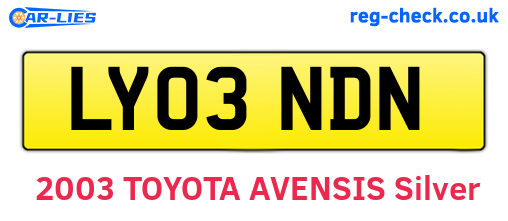 LY03NDN are the vehicle registration plates.