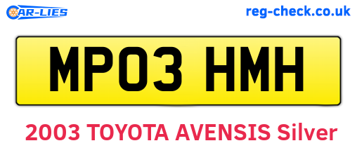MP03HMH are the vehicle registration plates.