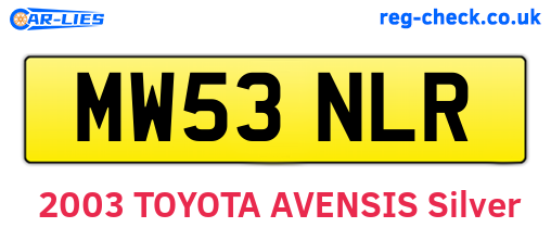 MW53NLR are the vehicle registration plates.