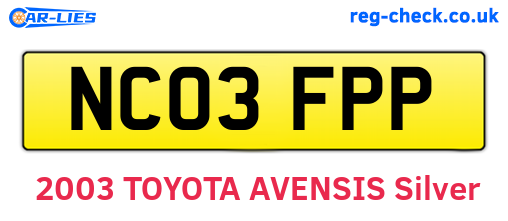NC03FPP are the vehicle registration plates.