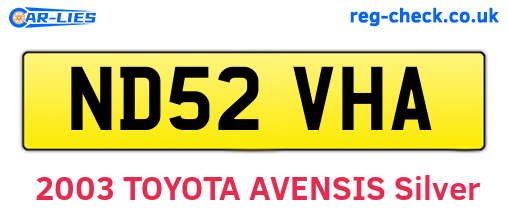 ND52VHA are the vehicle registration plates.