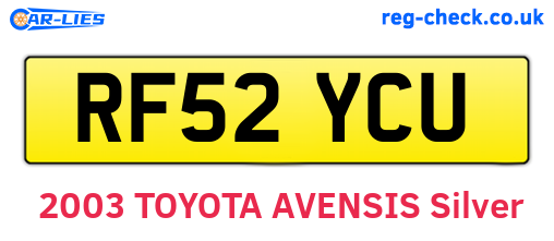 RF52YCU are the vehicle registration plates.