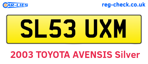 SL53UXM are the vehicle registration plates.